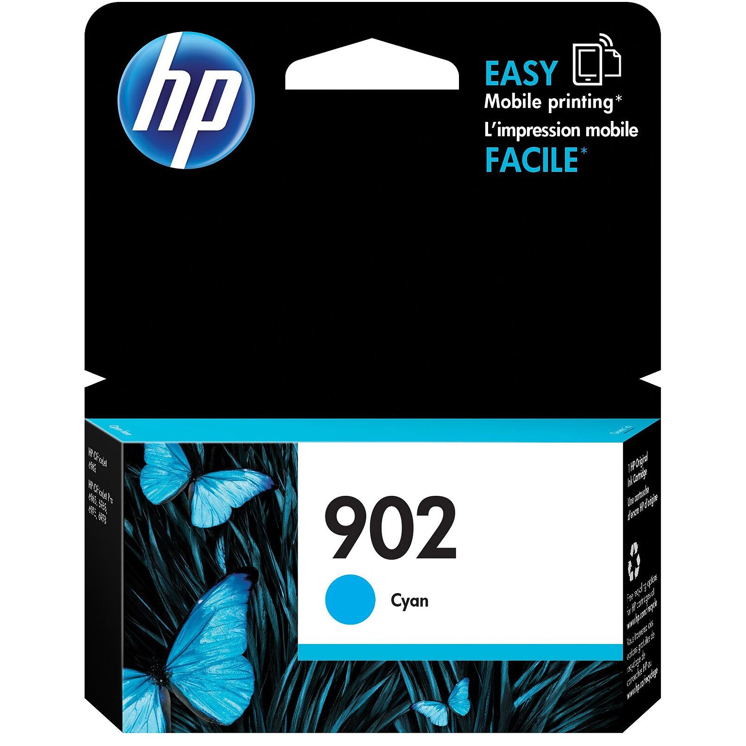 HP 902 Cyan Standard Yield Ink Cartridge (T6L86AN#140), print up to 315 pages
