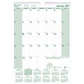 2017 Brownline® EcoLogix®  Monthly 100% Recycled Wall Calendar, 12 x 17, Green (C171103)