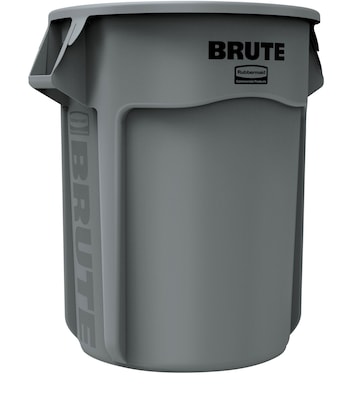 Rubbermaid Brute Vented Trash Can Receptacle without Lid, 55-Gallons, Gray (FG265500GRAY)