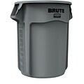 Rubbermaid Brute Vented Trash Can Receptacle without Lid, 55-Gallons, Gray (FG265500GRAY)