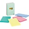 Post-it Notes, 4 x 6, Beachside Café Collection, Lined, 100 Sheet/Pad, 5 Pads/Pack (MMM6605PKASTCT