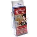 Azar Two-Tier, Two-Pocket Trifold Brochure Holder, 4.625 x 3.625 x 7, Clear, 2/Pack