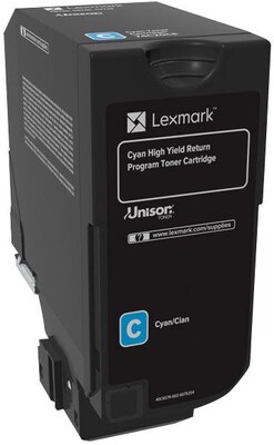 Lexmark 74 Cyan Extra High Yield, Return Program Toner Cartridge (74C1HC0)