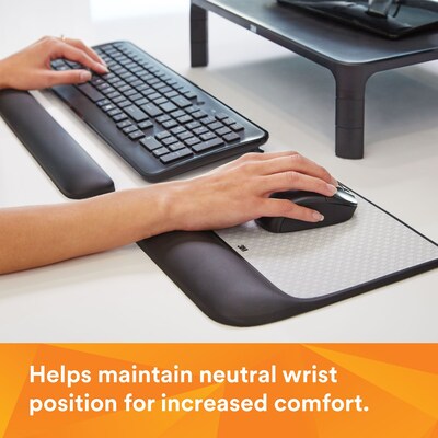 3M Mouse Pad with Gel Wrist Rest, Optical Mouse Performance, Battery Saving Design, Gel Comfort, Black (MW85B)