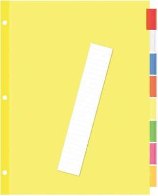 Quill Brand® Standard Indexes- Dividers; 8 Tab, 8 Sheets/Set; Assorted-Color Tabs