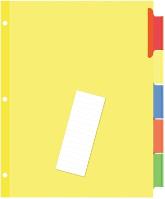 Quill Brand® Extra-Wide Indexes- Dividers; Assorted Color; 5-Tabs/Set
