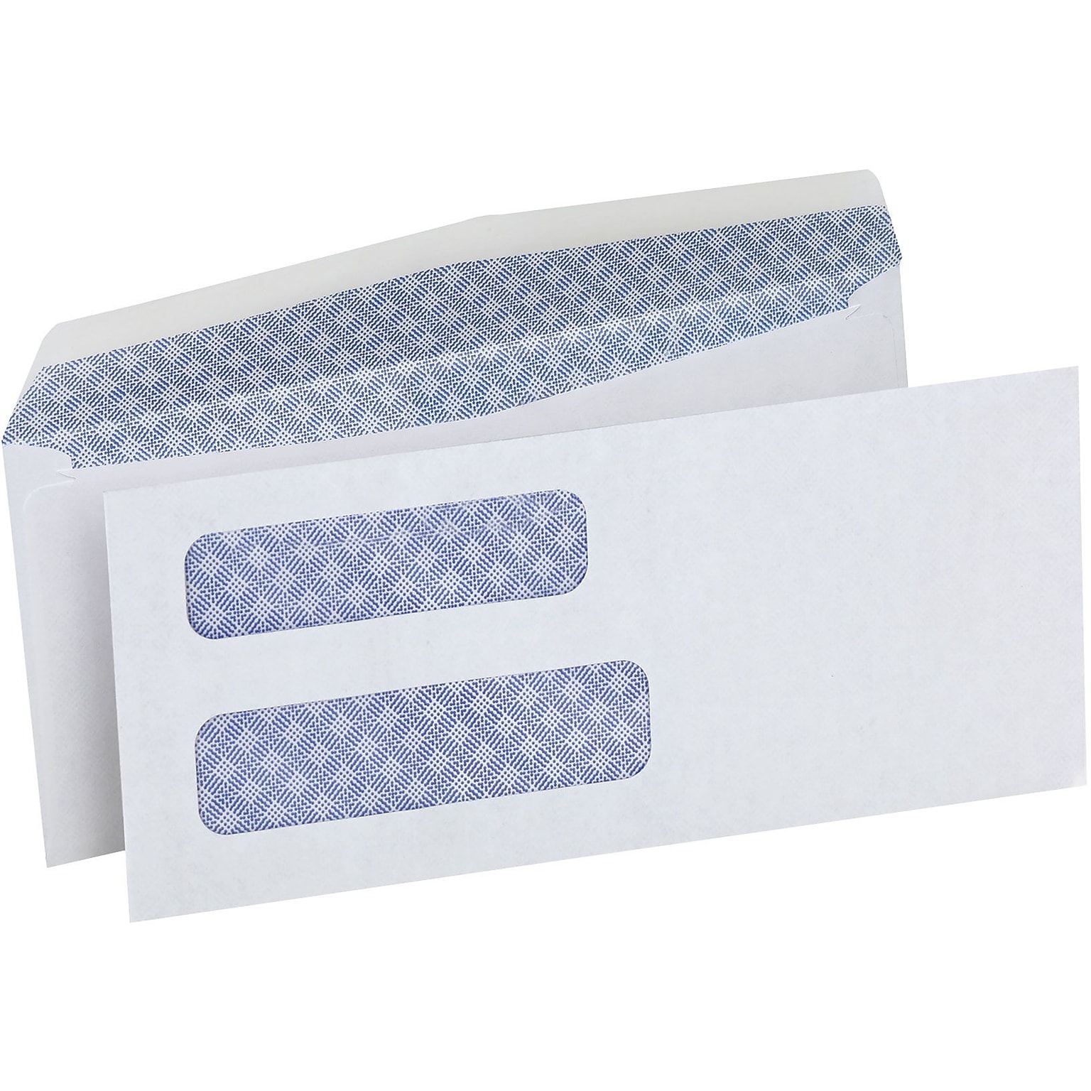 Quill Brand Gummed Security Tinted #8 Double Window Envelope, 3 5/8 x 8 5/8, White, 500/Box (69741 / 70727)
