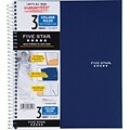 Mead® Five Star® Wirebound Notebook, 3-Subject, College Ruled, 8-1/2 x 11, Navy