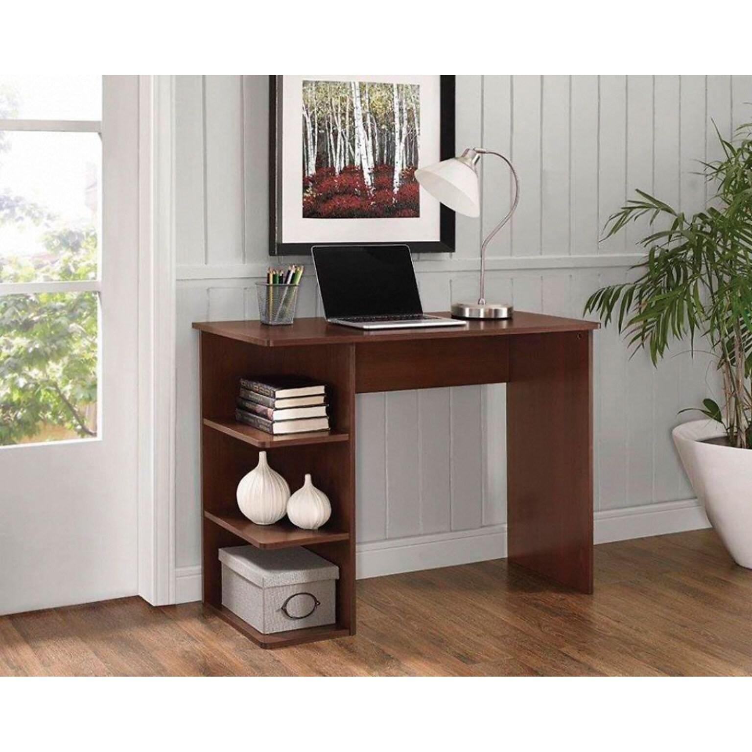Easy 2 Go 40W Student Desk with bookcases, Brown (WE-OF-0146-CC)