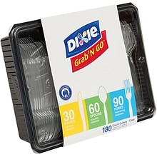 Dixie GrabN Go Plastic Assorted Cutlery Keeper, Heavy-Weight, Clear, 180/Pack (CH0369DX7)