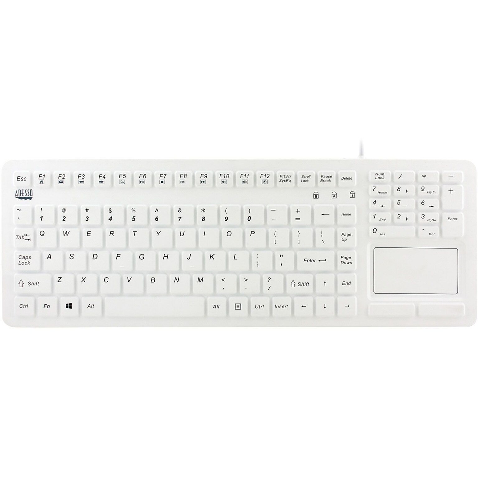 Adesso® SlimTouch 270 Antimicrobial Waterproof Touchpad Keyboard