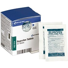 First Aid Only® PhysiciansCare® Ibuprofen Tablets, 200 mg, 2 Tablets/Packet, 10 Packets/Box (FAE-701