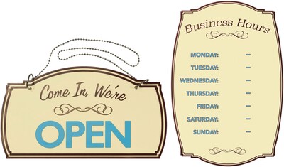 Cosco Boutique Open and Business Hours Signs, 2 Pack (098380KIT)