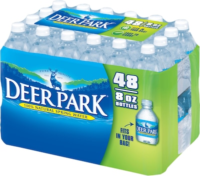Deer Park Brand 100% Natural Spring Water, 8-Ounce Mini Plastic Bottles, 48/Pack