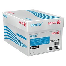 Xerox Vitality 8.5 x 11 Premium Multipurpose Paper, 24 lbs., 97 Brightness, 4000 Sheets/Carton (10