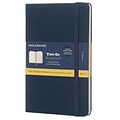 Moleskine, Two-Go Notebook, Medium, Plain and Ruled, Oriental Blue (851664)
