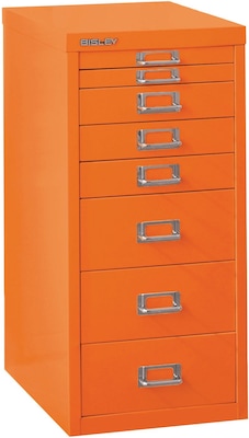 Bindertek Flat File Cabinet, 23.25H x 11W x 15D, Orange (MD8-OR)