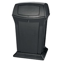 Rubbermaid Commercial Ranger Fire-Safe Trash Can, 45 Gal., Black