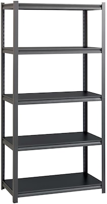 Iron Horse 3200 Concealed Rivet 5-Shelf Metal Stand Alone Shelving Unit, 36 W, Gray (20996)