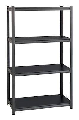 Iron Horse 3200 Concealed Rivet 4-Shelf Metal Stand Alone Shelving Unit, 36 W, Gray (20995)