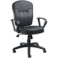 Boss Leather Task Chair with Loop Arms, Black (B1562)