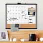 U Brands MOD 3-in-1 Magnetic Dry Erase Calendar Whiteboard, 20" x 16", Black and Grey Frame