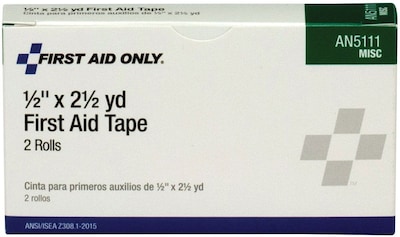 First Aid Only First Aid Tape, Paper, 1/2, 2/Box (AN5111)