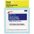 SmartCompliance Sterile Gauze Dressing Pads, 2 x 2, 2 Pads/Pack, 5 Packs/Box (FAE-5000)