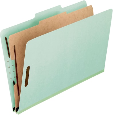 Pendaflex Recycled Classification Folder, 2 Expansion, Legal Size, Light Green, 10/Box (PFX 2257R)