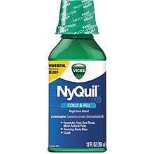 Vicks® NyQuil Cold & Flu Nighttime Liquid, 12 oz Bottle, 12/Carton (PGC01426)