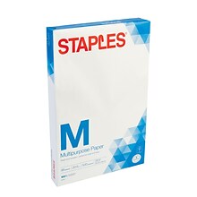 Staples 11 x 17 Multipurpose Paper, 20 lbs., 96 Brightness, 500/Ream (05033)