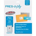Avery PRES-a-ply Laser Address Label, 1 x 2 5/8, 30 Labels/Sheet, 25 Sheets/Pack (30610)