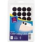 Avery Removable Self-Adhesive Color-Coding Round Labels, 28 Labels Per Sheet, Black, 3/4" Diameter, 1,000 Labels/Pk