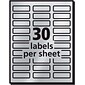 Avery Inkjet Foil Mailing Labels, Silver, 3/4" x 2-1/4", 30 Labels/Sheet, 10 Sheets/Pack, 300 Labels/Pack (8986)