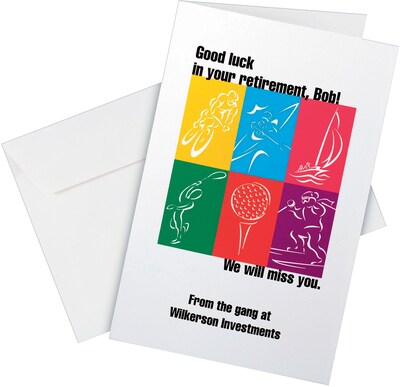 Avery Half-Fold Greeting Cards with Envelopes, 5.5" x 8.5", Matte White, Inkjet, 30/Pack (08316)