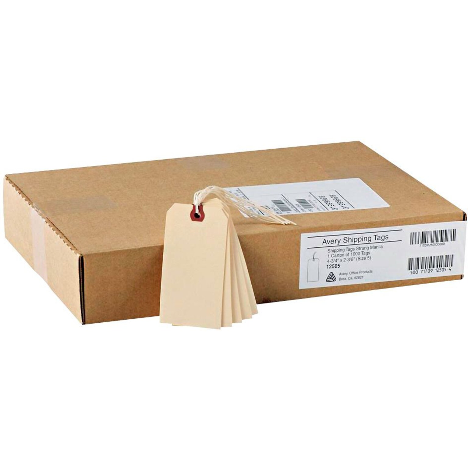 Shipping Tags With String, #5, 4-3/4x2-3/8, Manila, 1,000/Box