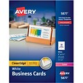 Avery Clean Edge Business Cards, 2 x 3 1/2, Matte White, 400 Per Pack (5877)