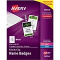 Avery® Fold & Clip Badges, 2 1/4 x 3 1/2, 40/Pack