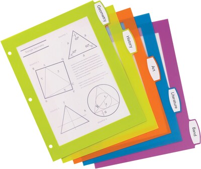 Avery Big Tab Ultralast Plastic Dividers with White Tab Labels, 5 Tabs, Multicolor (24900)