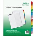 Office Essentials® Table N Tabs Dividers, 1-31 Tab, Multicolor, 8 1/2 x 11, 1/St