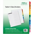 Avery Office Essentials Table n Tabs Numeric Paper Dividers, 12 Tabs, Multicolor (11673)