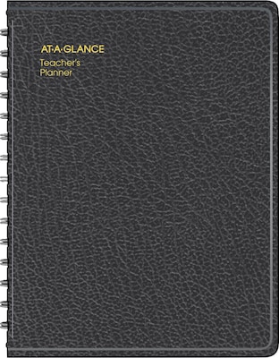 AT-A-GLANCE Teachers Planner, 8 1/4 x 10 7/8, Weekly Planner, Black (8015505)