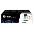 HP 201X Cyan/Magenta/Yellow High Yield Toner Cartridge, 3/Pack (CF253XM)