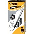 BIC Grip Rollers Pens, Fine Point, Black Ink, Dozen (31203)