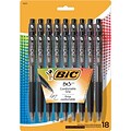 BIC BU3 Retractable Ballpoint Pens, Medium Point, 1.0mm, Black Ink, 18/Pack (BU3P18-BLK)