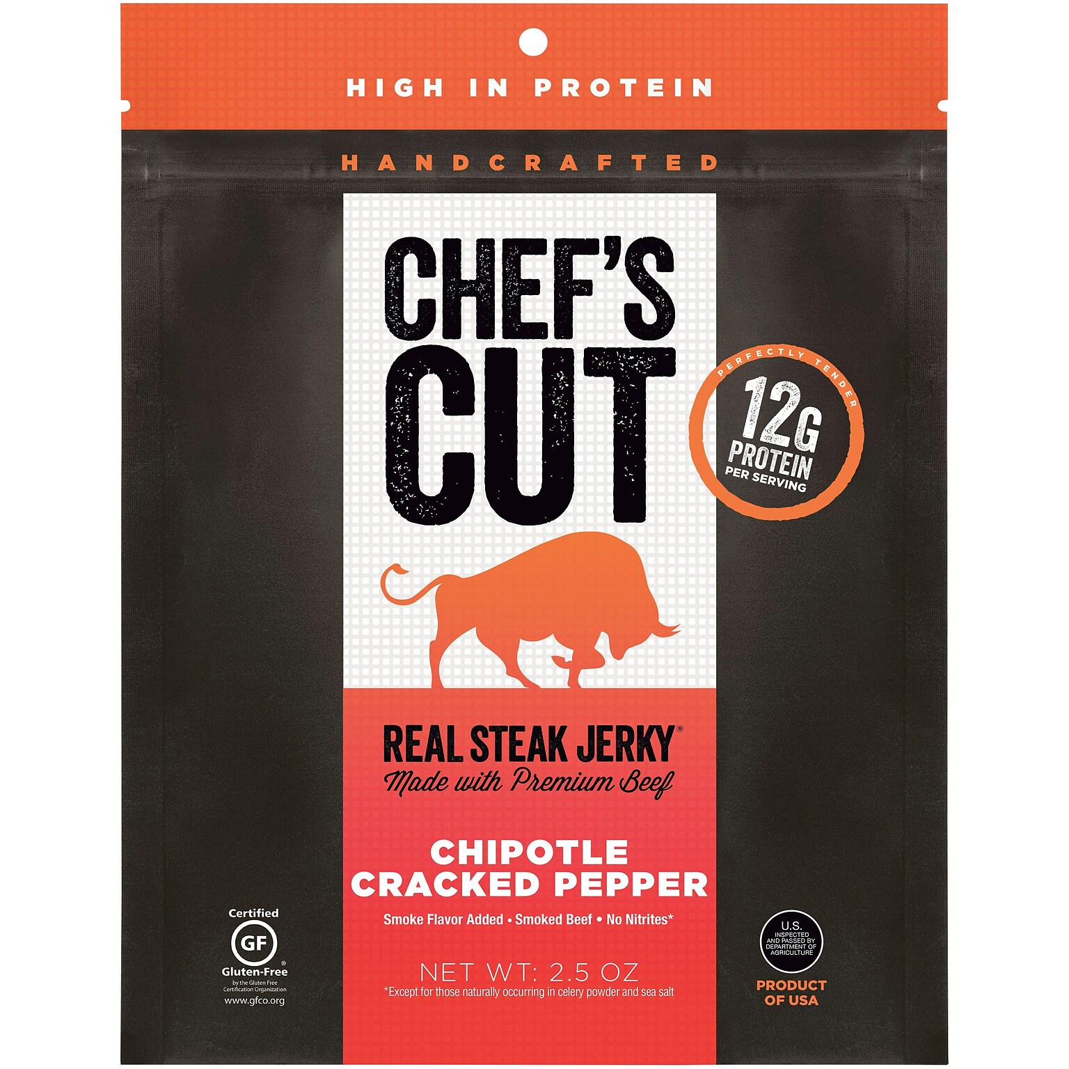 Chefs Cut Chipotle Cracked Pepper Beef Jerky, 2.5 oz. (CCR00501)