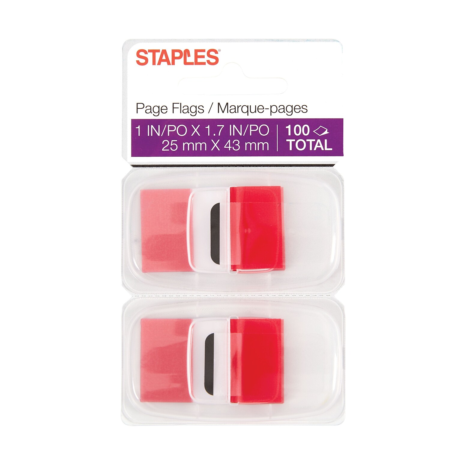 Stickies® 1 Red Flags with Pop-Up Dispenser, 100/Count, 2/Pack