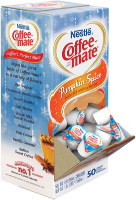 Coffee mate Pumpkin Spice Coffee Creamer, 50/Box (NES75520)