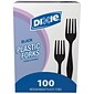 Dixie Plastic Fork 6-1/8", Medium-Weight, Black, 100/Box (FM507)