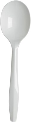 Dixie Plastic Soup Spoon, 5-9/16” Medium-Weight, White, 1000/Pack (PSM21)